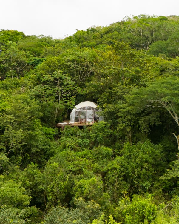 Interior del domo rústico con vista